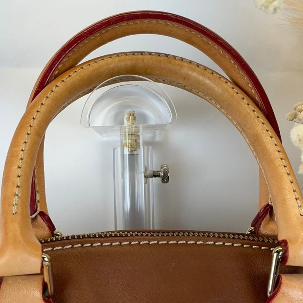 Dooney & Bourke Vintage Dillen Brown Tan Hand Crossbody Satchel‎ Bag